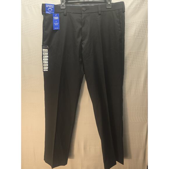 Haggar Perfect Fit Waist Pants Mens Size 38x29 Black Iron Free Straight Fit... - Picture 1 of 10